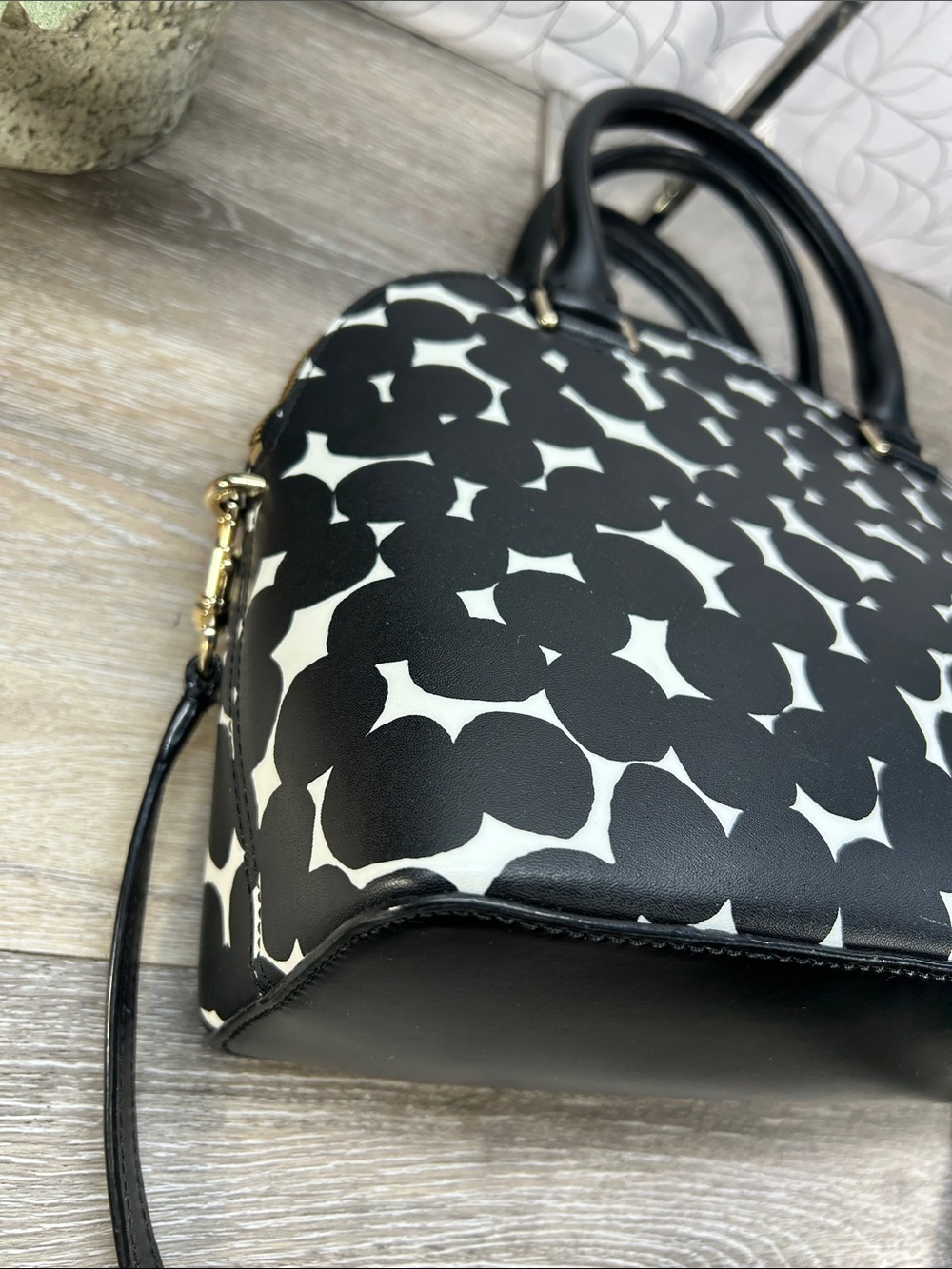 kate spade Black & White Patterned Dome Satchel - Picture 10 of 12